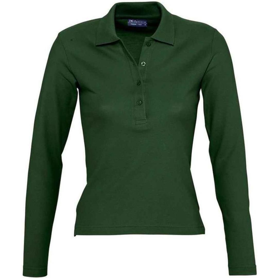 SOL'S Ladies Podium Long Sleeve Cotton Piqué Polo Shirt