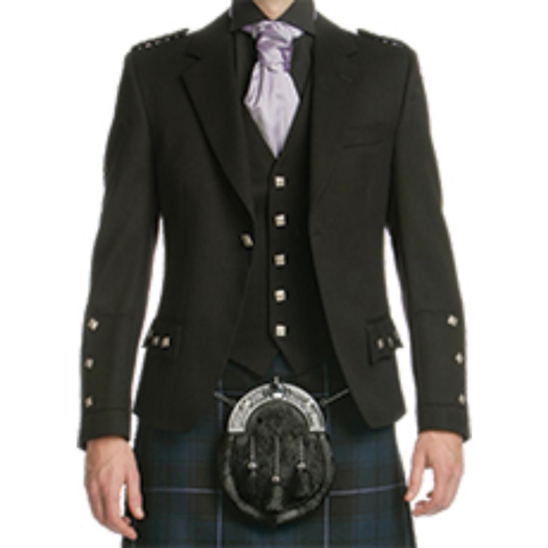 Brook Taverner - Black Wool Crail Jacket & Waistcoat - 6296