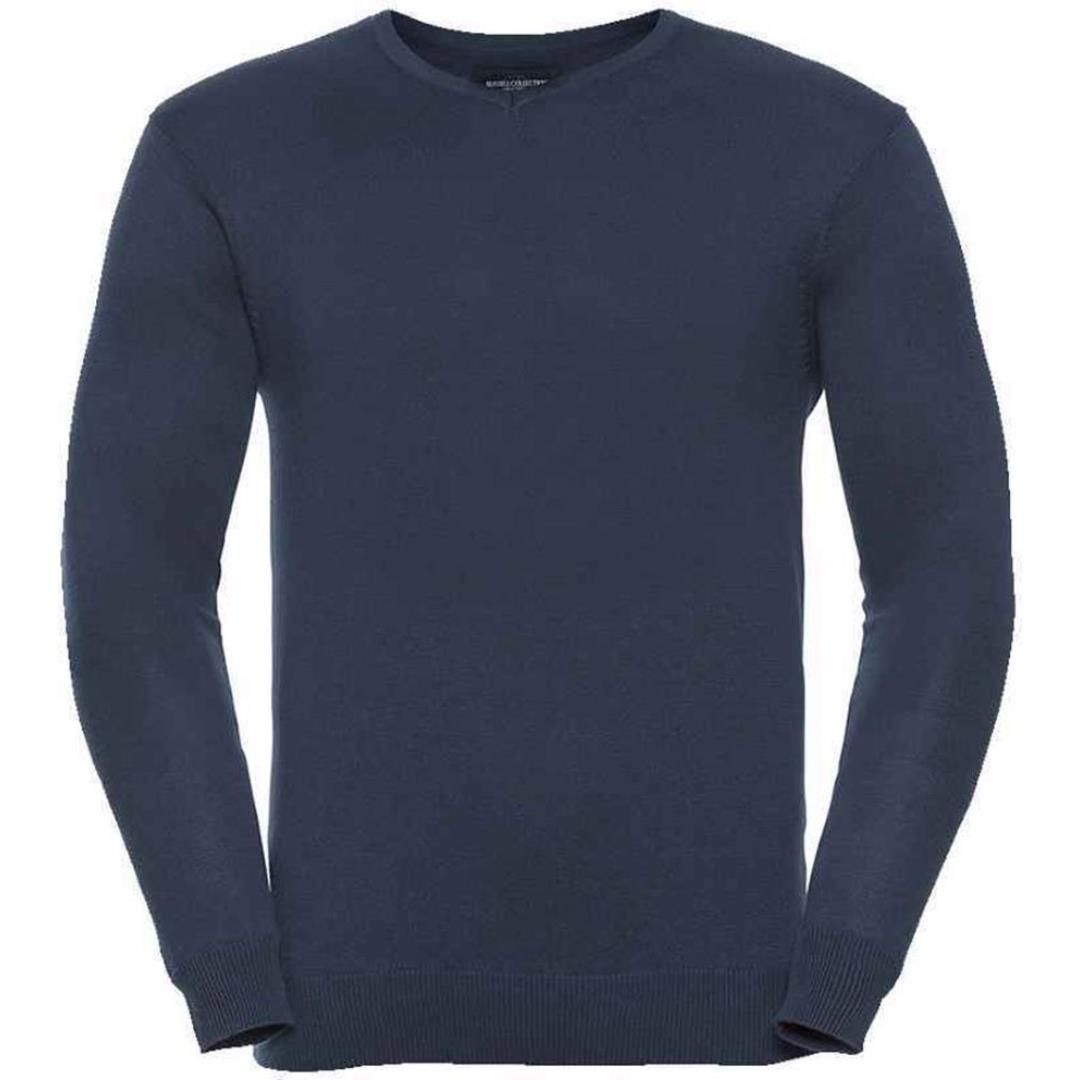 Russell Collection Cotton Acrylic V Neck Sweater