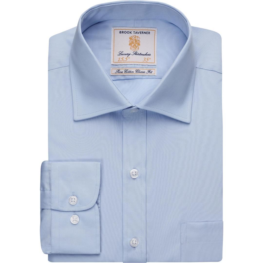 Brook Taverner - Cheadle Single Cuff Shirt Cotton Poplin - 7641