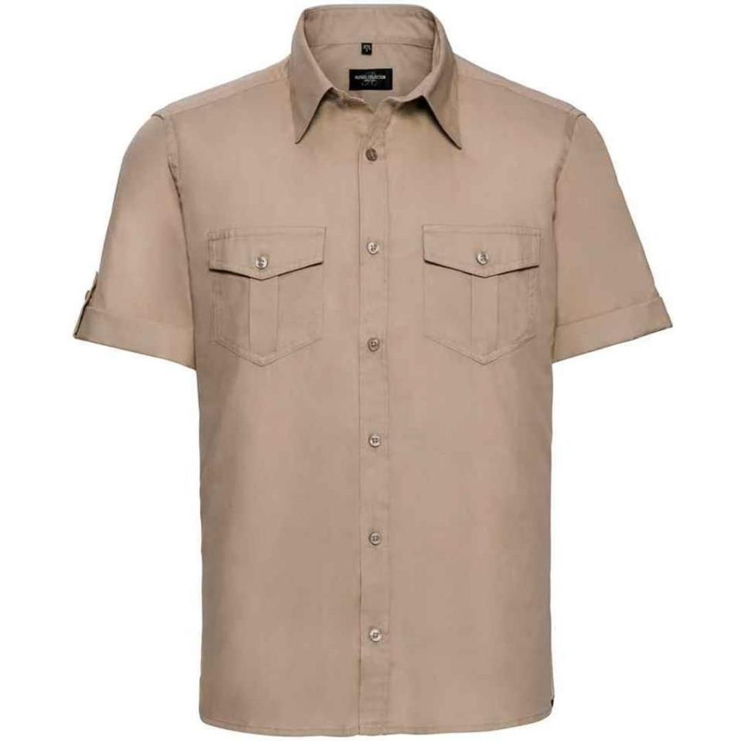 Russell Collection Short Sleeve Twill Roll Shirt