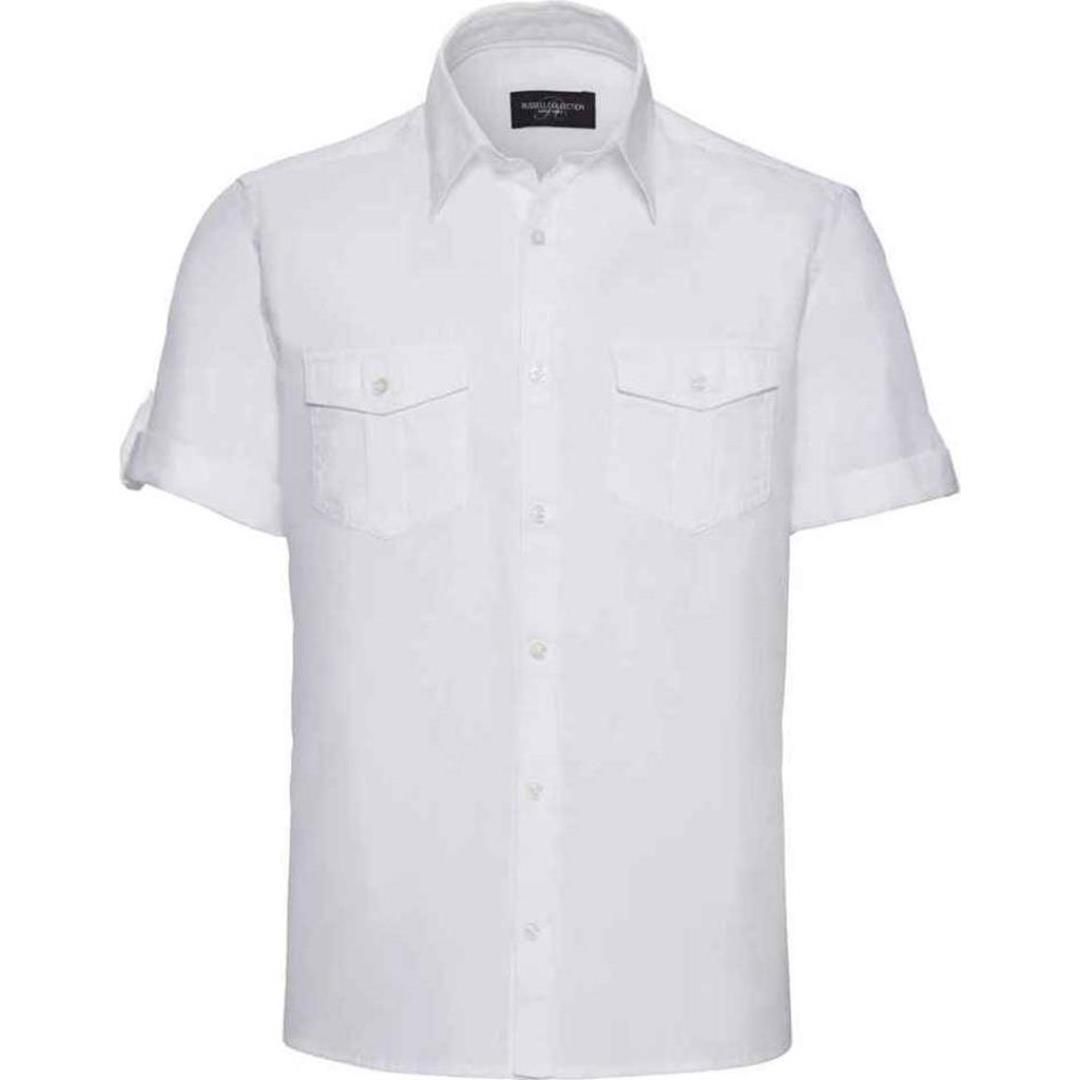 Russell Collection Short Sleeve Twill Roll Shirt