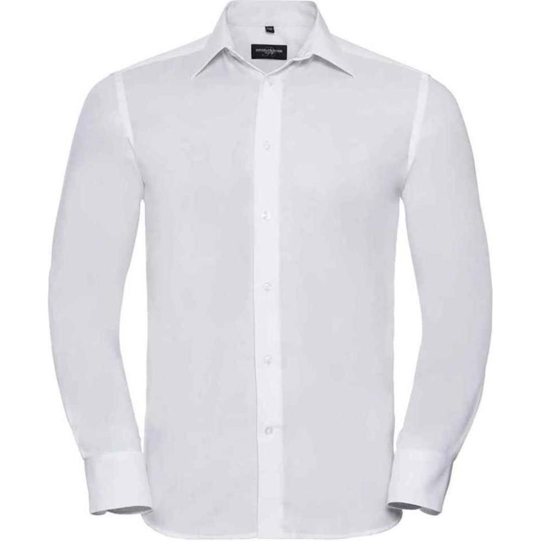 Russell Collection Long Sleeve Tailored Oxford Shirt
