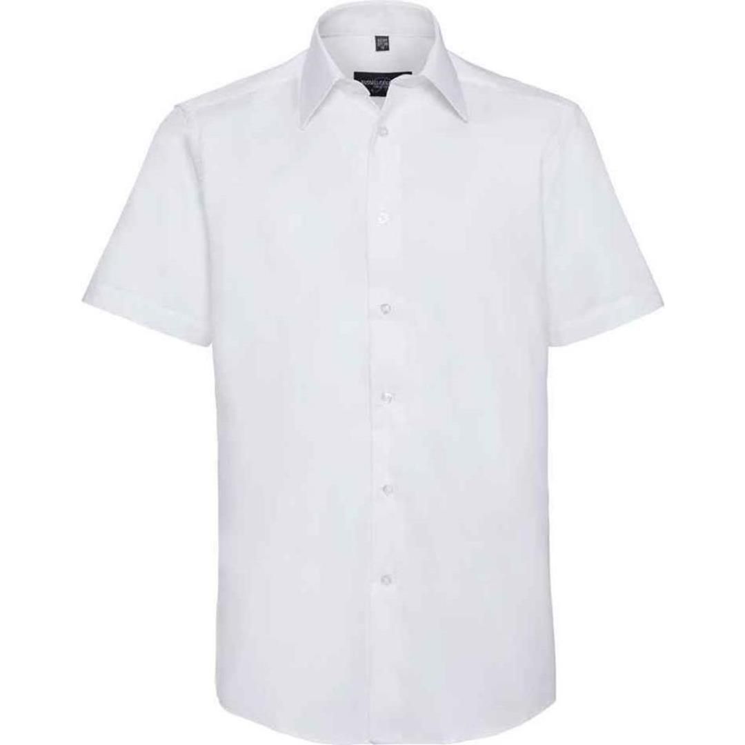 Russell Collection Short Sleeve Tailored Oxford Shirt