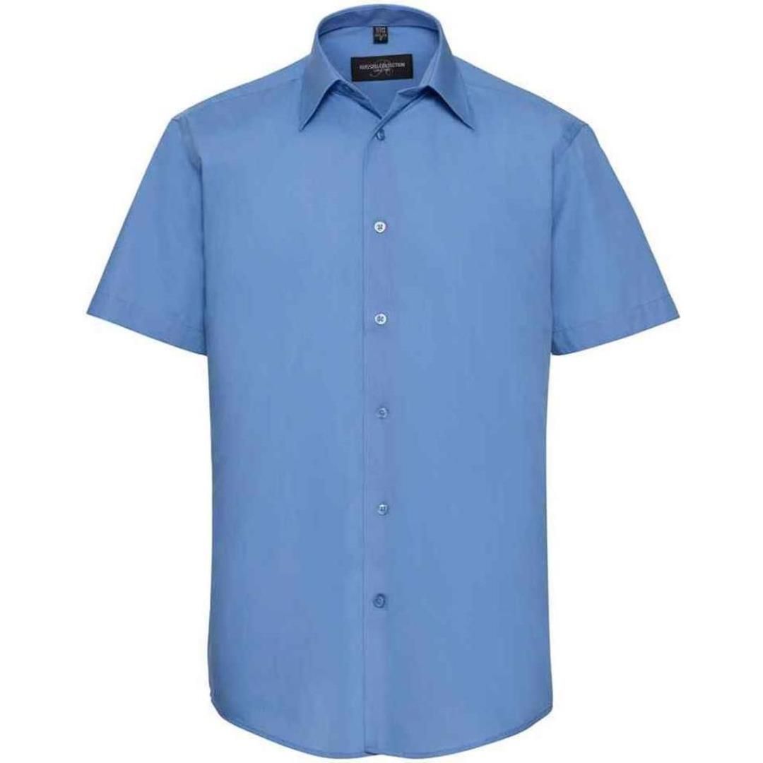 Russell Collection Short Sleeve Tailored Poplin Shirt