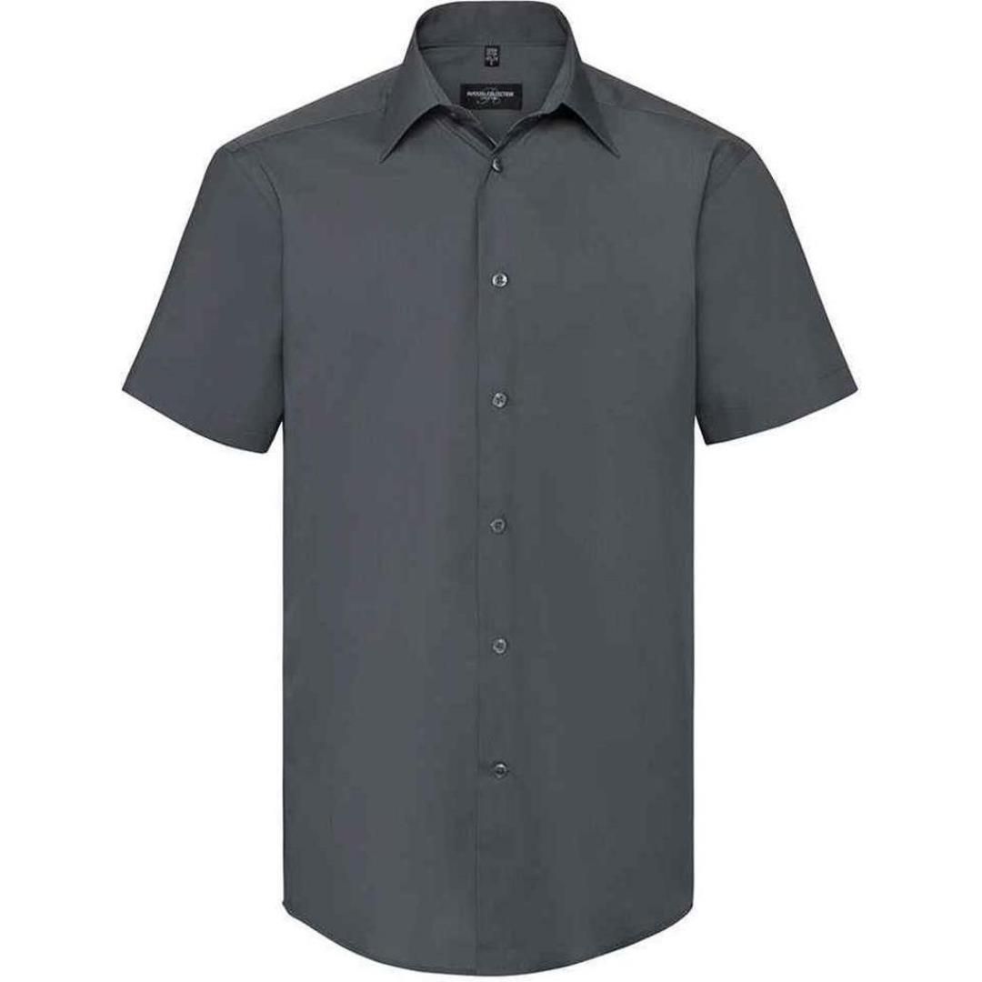 Russell Collection Short Sleeve Tailored Poplin Shirt