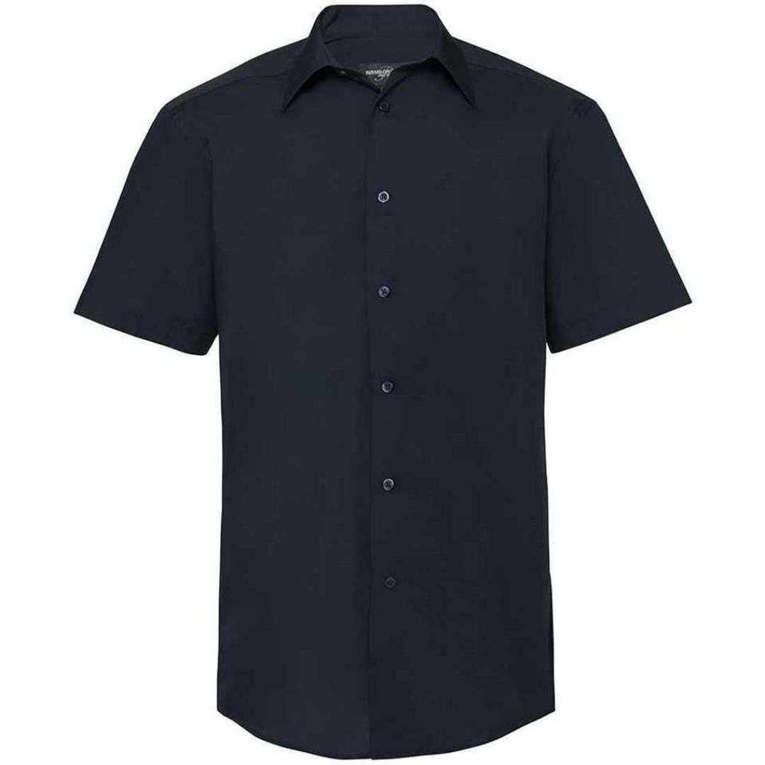 Russell Collection Short Sleeve Tailored Poplin Shirt