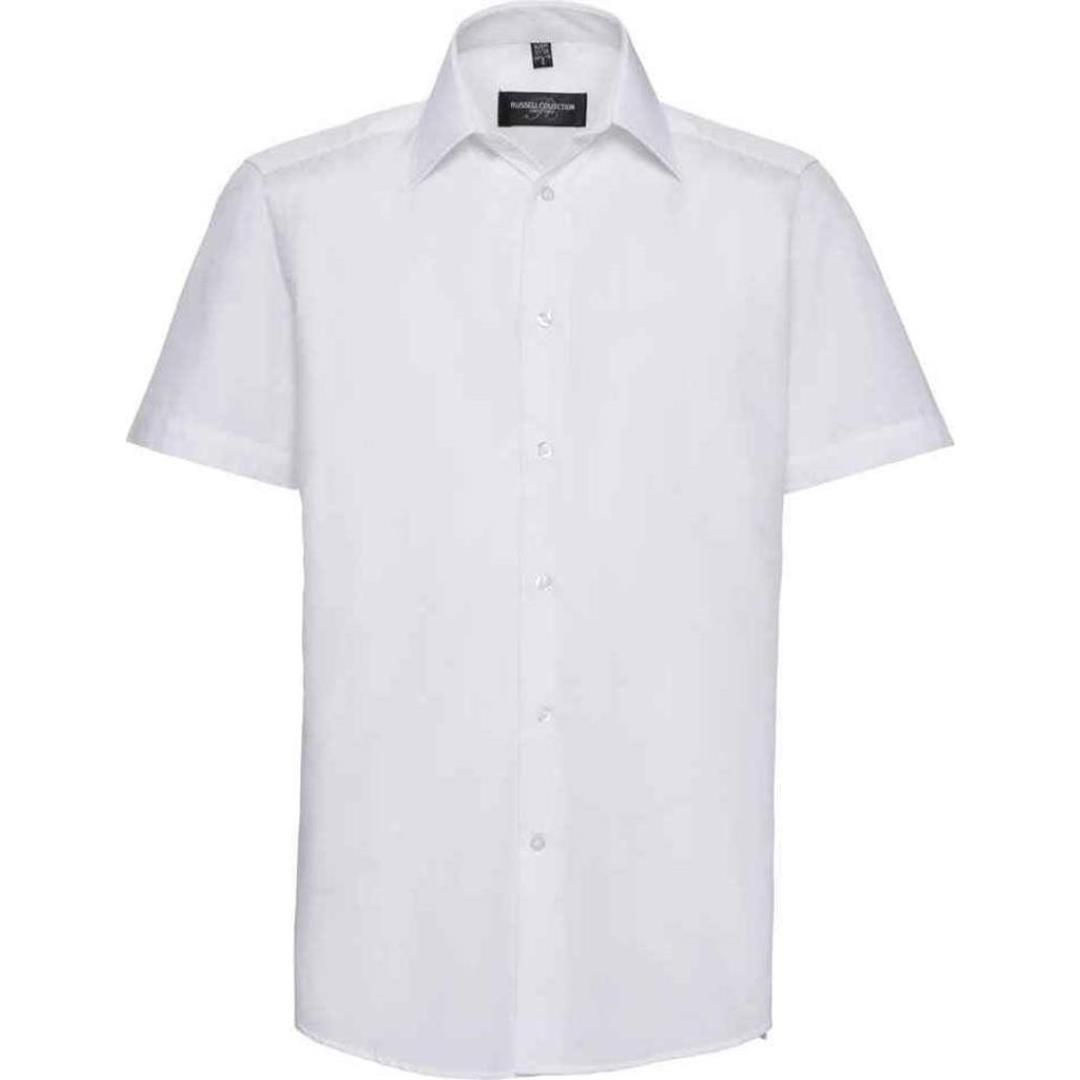 Russell Collection Short Sleeve Tailored Poplin Shirt