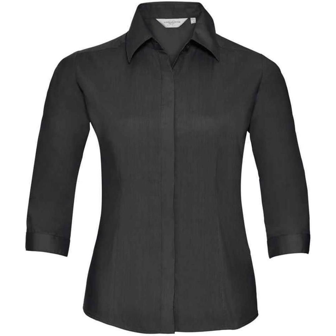 Russell Collection Ladies 3/4 Sleeve Fitted Poplin Shirt