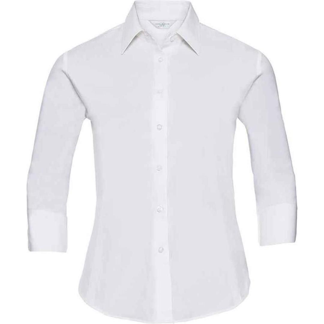 Russell Collection Ladies 3/4 Sleeve Easy Care Fitted Shirt