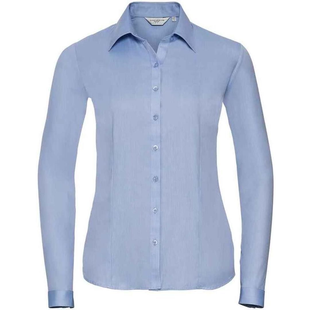 Russell Collection Ladies Long Sleeve Herringbone Shirt