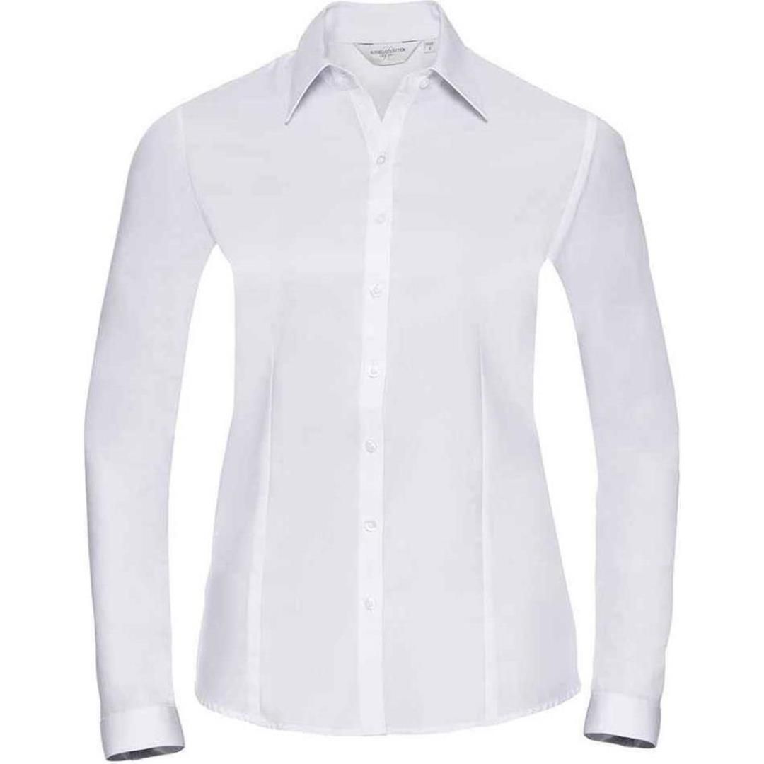 Russell Collection Ladies Long Sleeve Herringbone Shirt