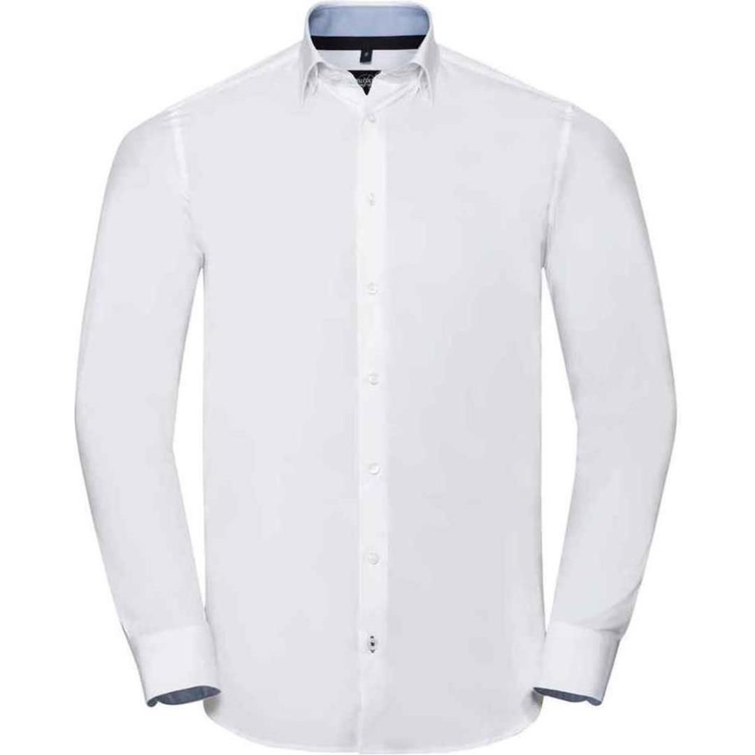 Russell Collection Long Sleeve Contrast Ultimate Stretch Shirt