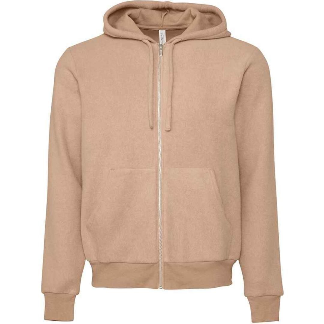 Canvas Unisex Sueded Full Zip Hoodie