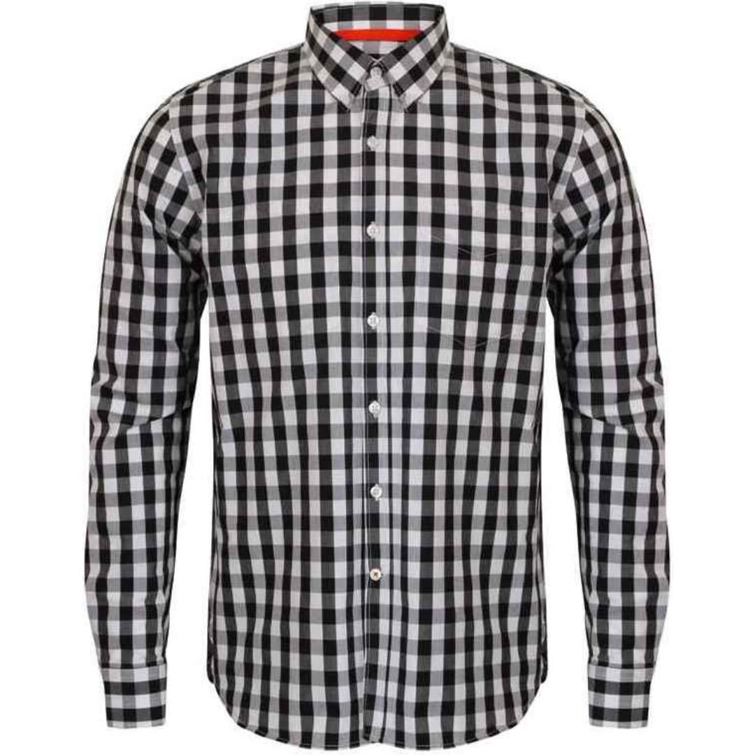 Front Row Long Sleeve Checked Cotton Shirt