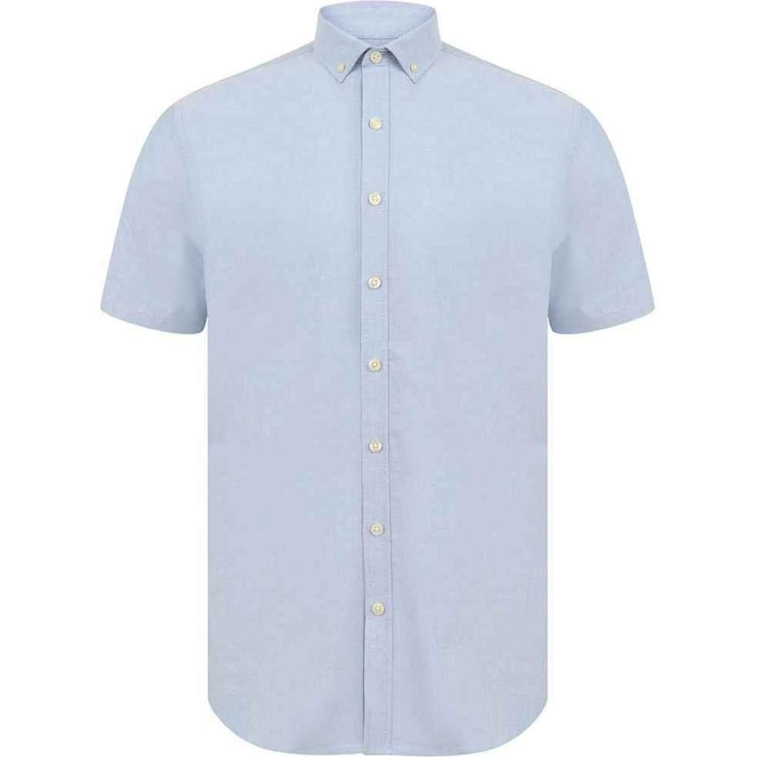 Henbury Modern Short Sleeve Slim Fit Oxford Shirt