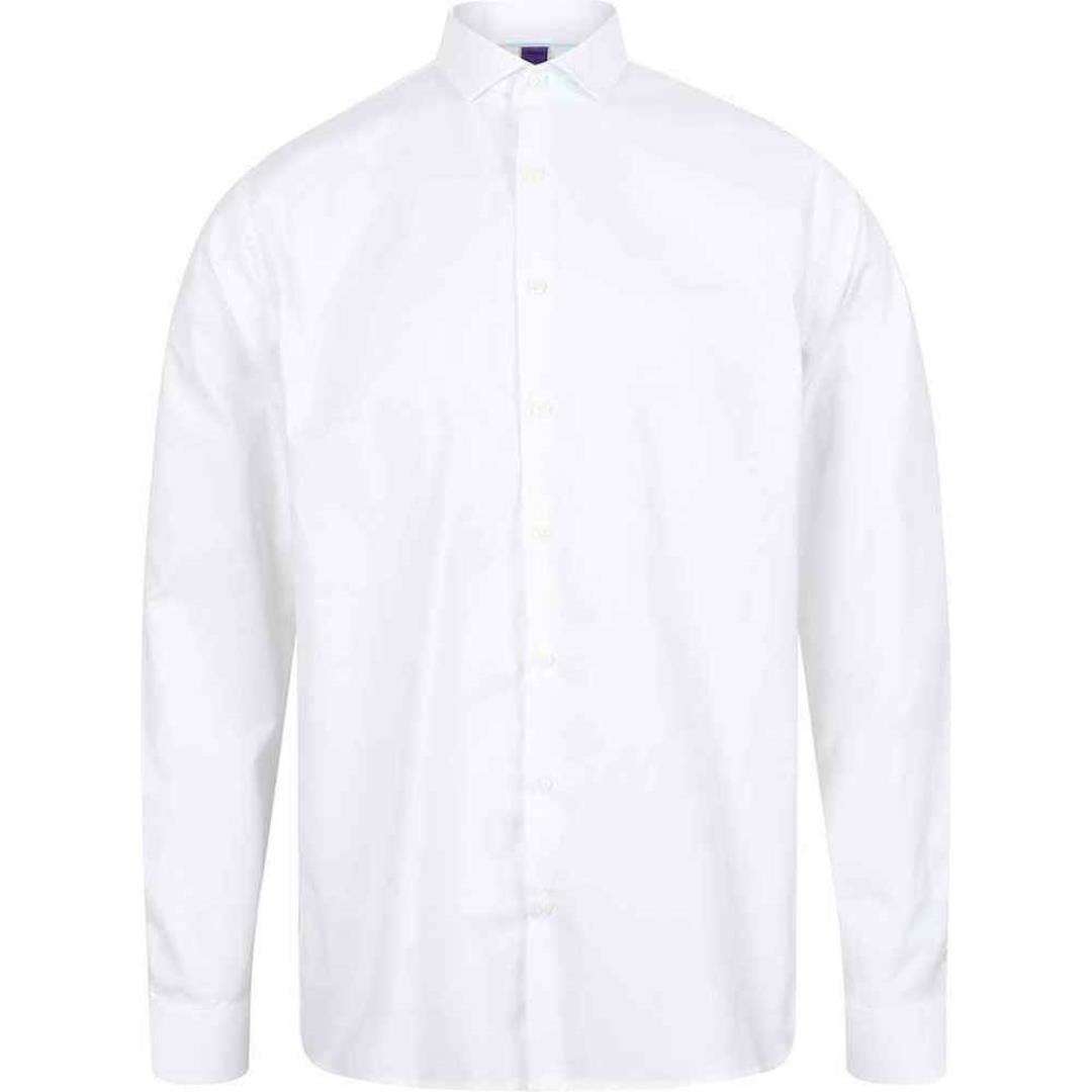 Henbury Long Sleeve Stretch Poplin Shirt