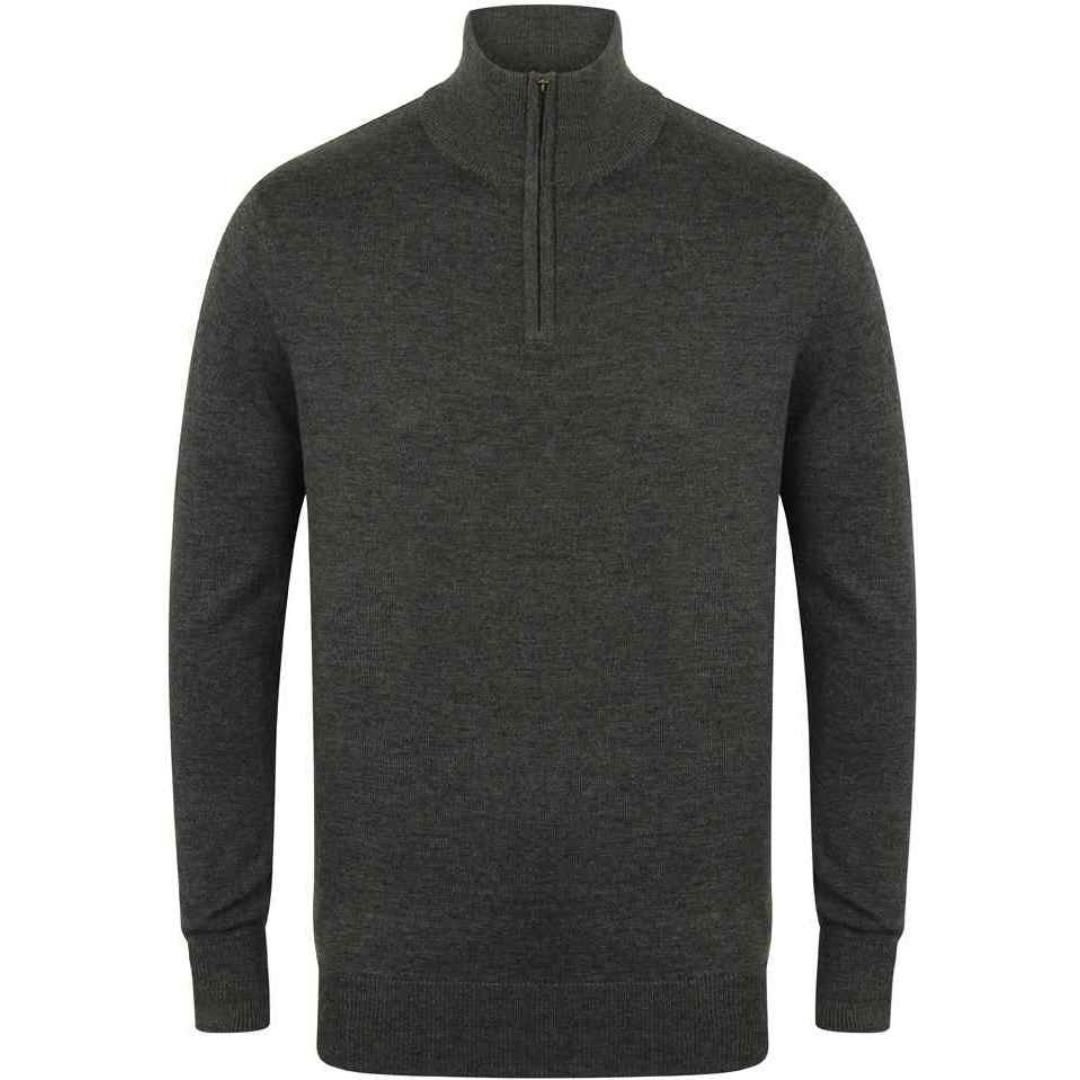 Henbury Zip Neck Sweater