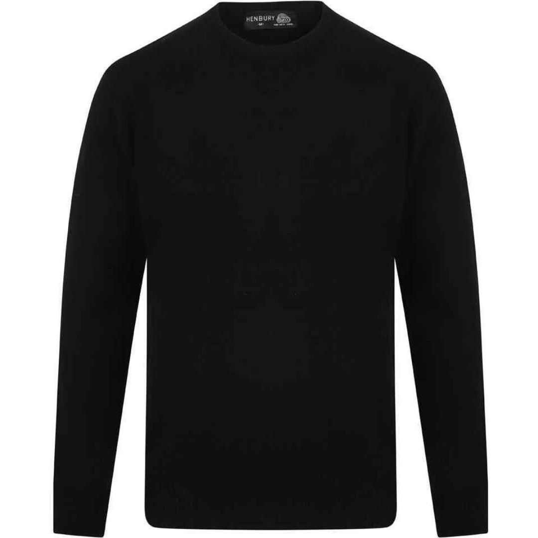 Henbury Lambswool Crew Neck Sweater