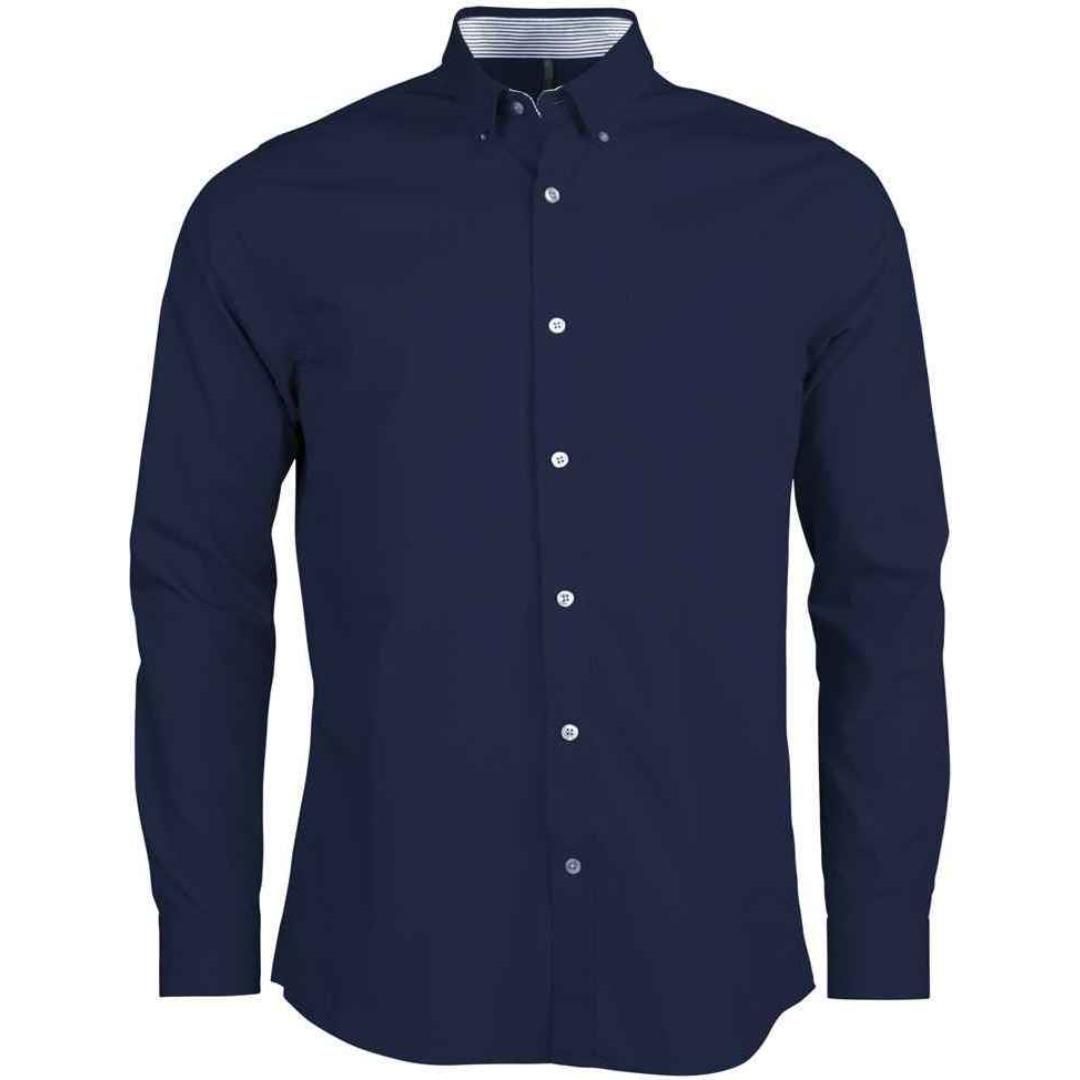 Kariban Long Sleeve Washed Poplin Shirt