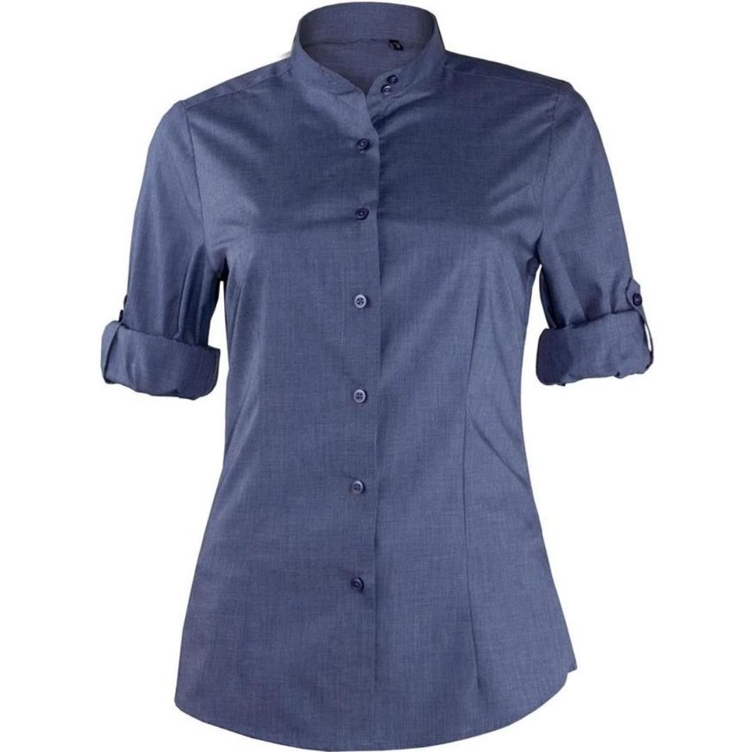 AF17FM - Ladies Cross-Dye Roll Sleeve Shirt